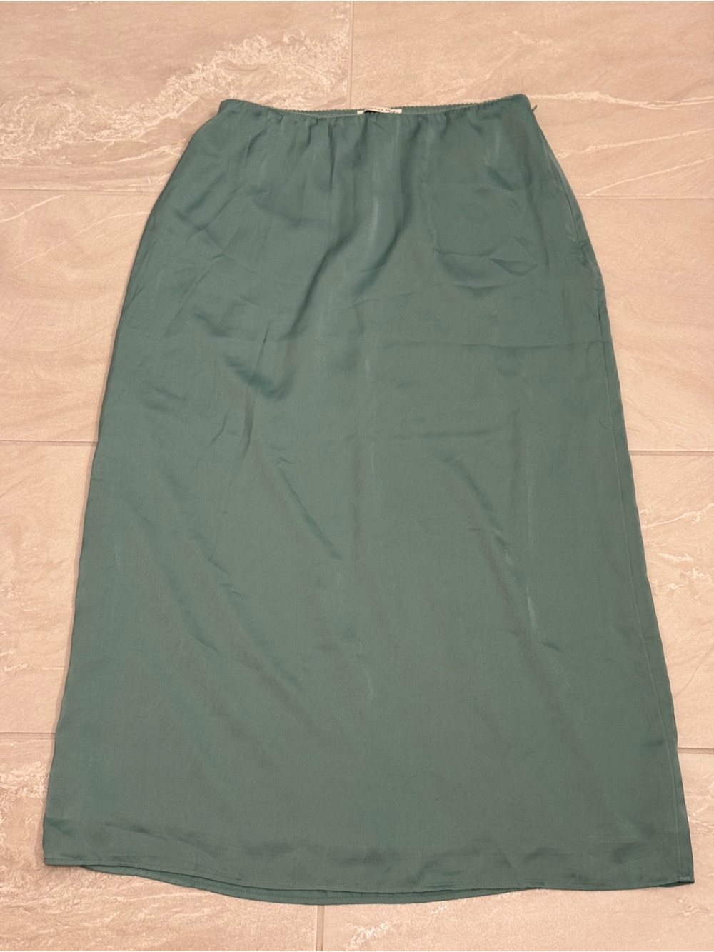 Green Straight Cottagecore Midi Skirt
